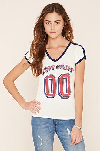 Forever21 Women's  West Coast 00 Graphic Tee