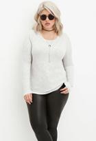 Forever21 Plus Ribbed Knit Marled Top
