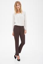 Love21 Women's  Brown Contemporary Creased-front Trousers