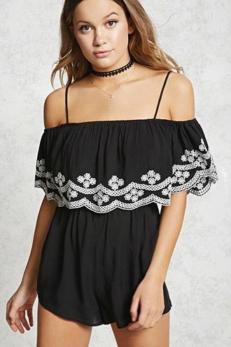 Forever21 Floral Flounce Cami Romper