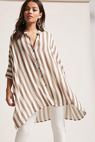 Forever21 Stripe Oversized Dolman Shirt