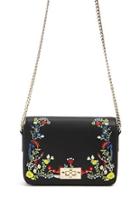 Forever21 Embroidered Faux Leather Crossbody