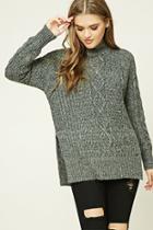 Forever21 Women's  Marled Knit Fisherman Sweater