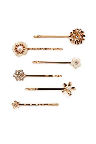 Forever21 Assorted Floral Bobby Pin Set