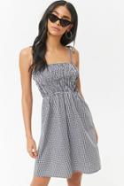 Forever21 Smocked Gingham Self-tie Cami Dress