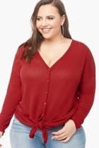 Forever21 Plus Size Button-front Tie-hem Top