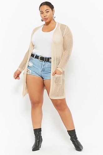 Forever21 Plus Size Sheer Open-knit Cardigan