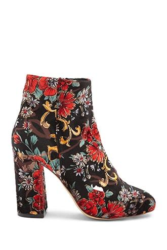 Forever21 Privileged Floral Print Booties