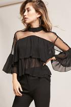 Forever21 12x12 Sheer Flounce Top