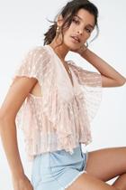 Forever21 Sheer Butterfly-sleeve Top