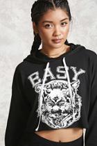 Forever21 Easy Tiger Cropped Hoodie