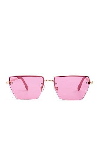 Forever21 Premium Rectangle Metal Rimless Sunglasses