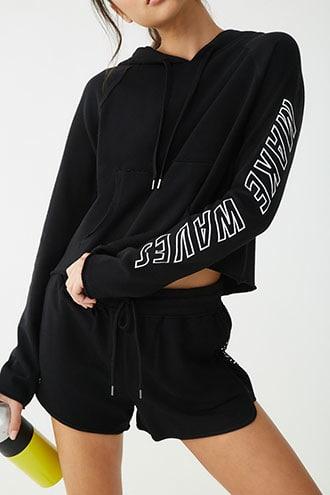Forever21 Active Mesh-trim Drawstring Shorts