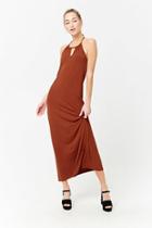 Forever21 Drawstring Halter Neck Maxi Dress