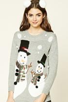 Forever21 Women's  Snowman Holiday Sweater