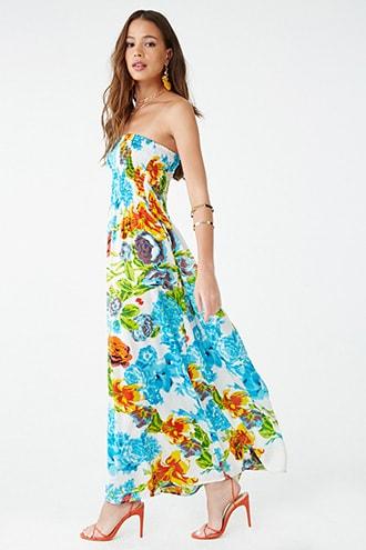 Forever21 South Beach London Floral Print Maxi Dress