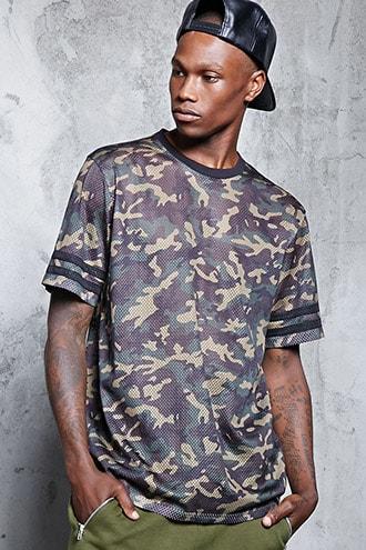 Forever21 Camo Mesh Tee