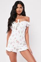 Forever21 Missguided Off-the-shoulder Floral Romper