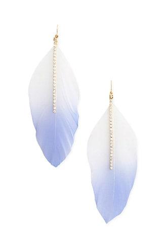 Forever21 Ombre Feather Drop Earrings