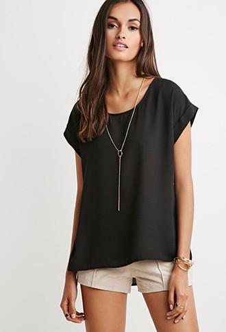 Forever21 Cuffed-sleeve Top