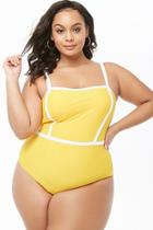 Forever21 Plus Size Contrast-trim One-piece Swimsuit