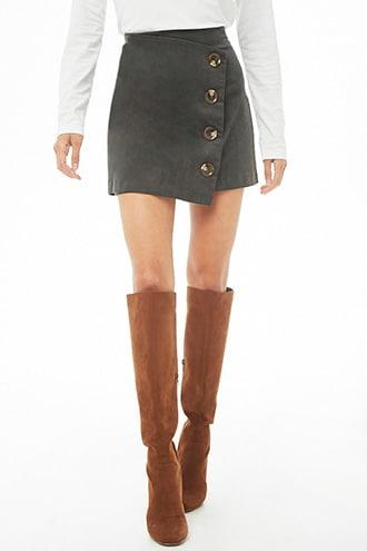 Forever21 Corduroy Mock-button Mini Skirt