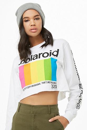 Forever21 Polaroid Logo Crop Top