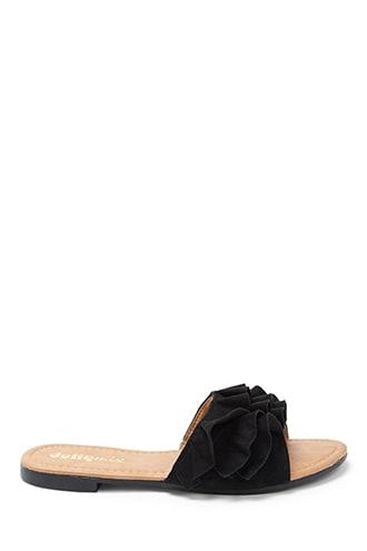 Forever21 Faux Suede Ruffle Slides