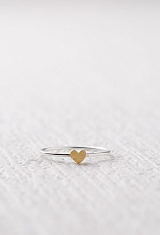 Forever21 Cool And Interesting Heart Ring (gold/silver)