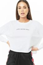 Forever21 Lover Never Fails Graphic Raglan Tee