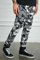 21 Men Men's  Grey & Black Camo Print Jogger