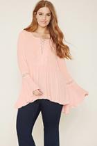 Forever21 Plus Size Crochet-paneled Top