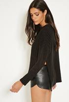 Forever21 Mlm Side-slit Ribbed Sweater