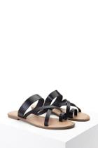 Forever21 Faux Leather Toe Ring Sandals