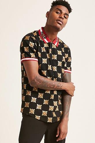 Forever21 Reason Ornate Print Polo