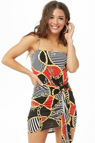 Forever21 Nautical Print Bodycon Dress