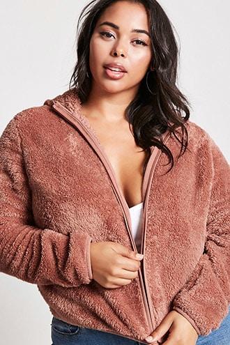 Forever21 Plus Size Faux Fur Zip-up Hoodie