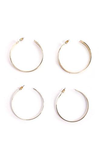 Forever21 Flat Hoop Earring Set