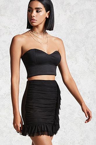 Forever21 Contemporary Mesh Ruffle Skirt