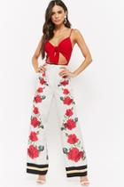 Forever21 Rose Print High-rise Pants