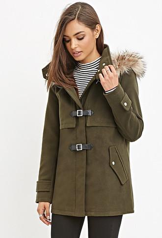 Forever21 Faux Fur-trimmed Jacket