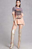 Forever21 Thigh-high Metallic Boots