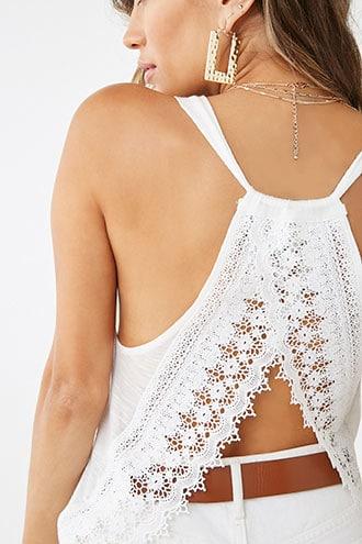 Forever21 Sleeveless Embroidered Lace Top