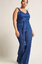 Forever21 Plus Size Denim Overall Flare Jumpsuit