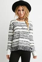Forever21 Fringed-hem Stripe Sweater