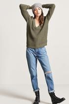 Forever21 Ribbed V-back Cutout Sweater