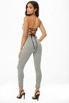Forever21 Strapless Geo Print Jumpsuit