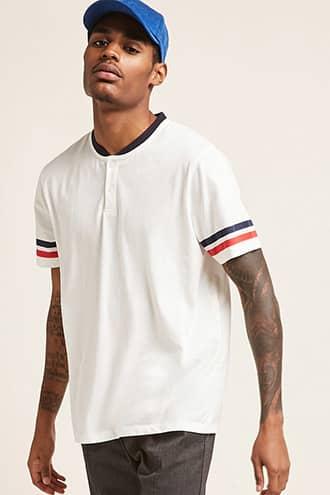Forever21 Contrast Varsity Stripe Top
