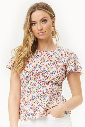 Forever21 Ditsy Floral Print Top