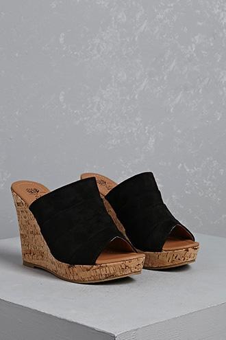 Forever21 Ruched Faux Suede Wedges